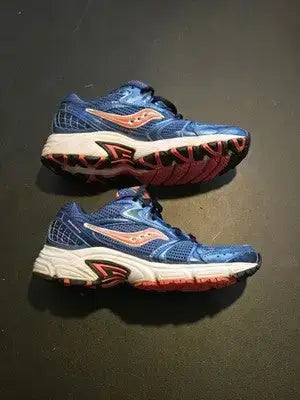 Saucony Running Shoes Womens 6.5 Blue Coral Mesh Leather Athletic Sneakers - Apparel