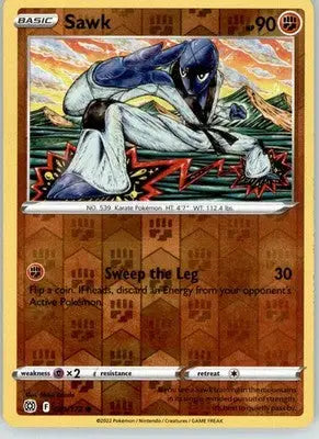 Sawk - Brilliant Stars - 081/172 - Reverse Holo LP Pokemon - Pokémon Card Single