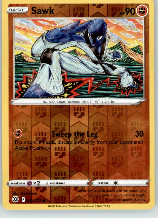 Sawk - Brilliant Stars - 081/172 - Reverse Holo LP Pokemon - Pokémon Card Single