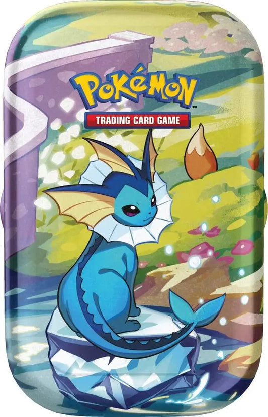 Scarlet & Violet: Prismatic Evolutions Mini Tin (Vaporeon) - Pokémon Card Box
