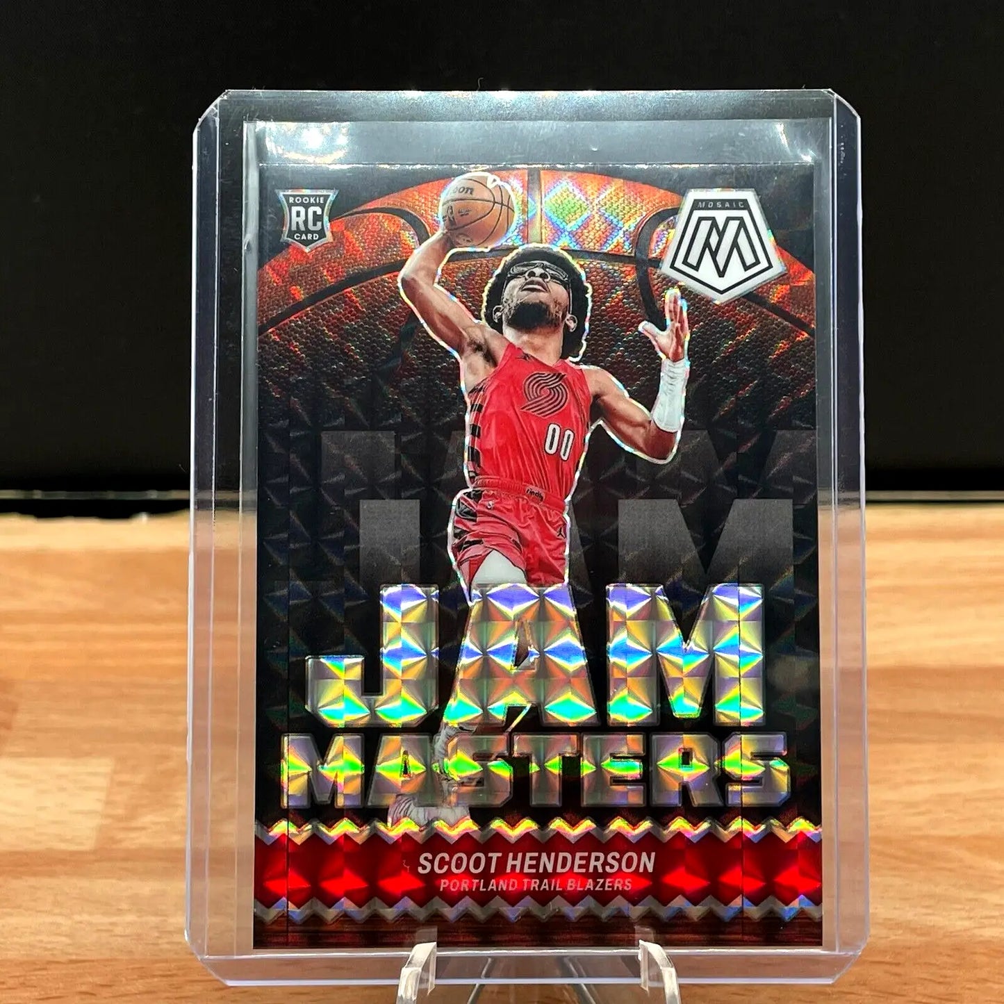 Scoot Henderson 2023-24 Panini Mosaic Jam Masters SILVER Prizm trading card display