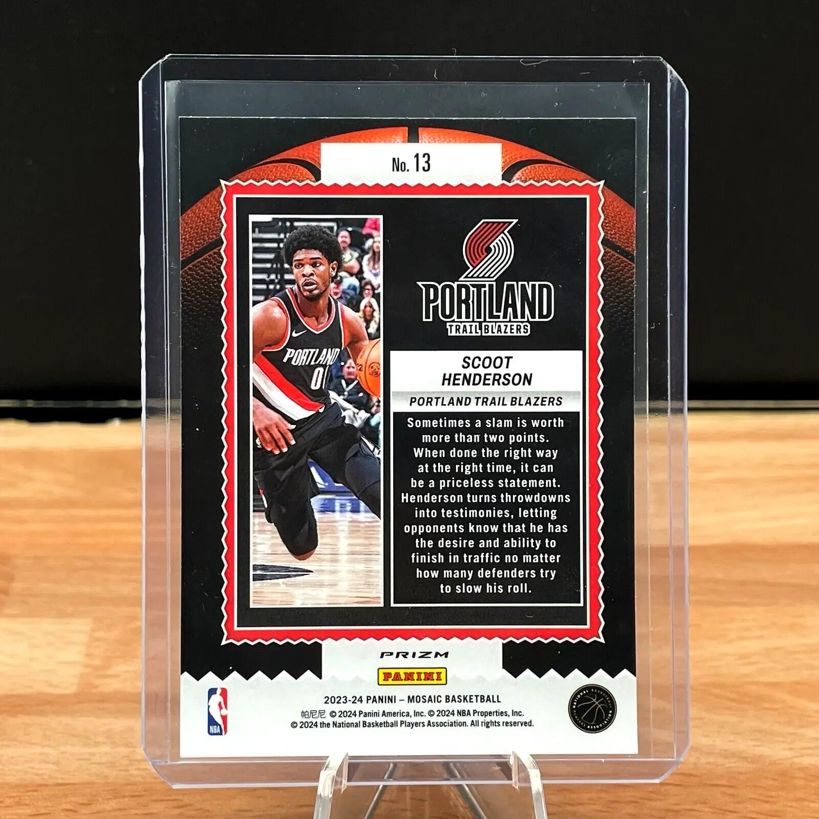 Scoot Henderson basketball card from 2023-24 Panini Mosaic Jam Masters SILVER Prizm