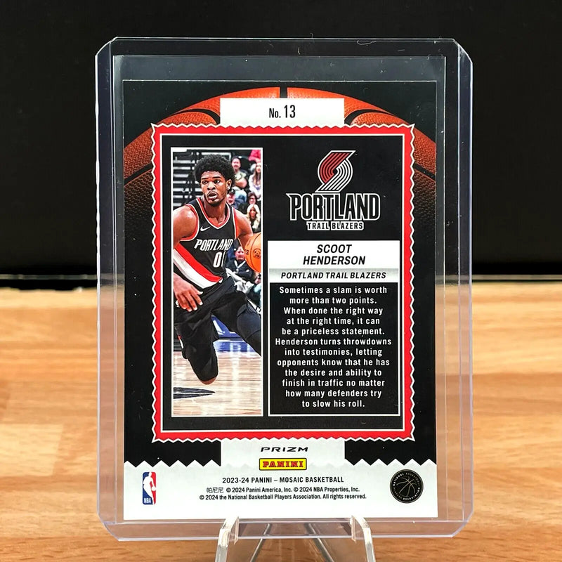 Scoot Henderson basketball card from 2023-24 Panini Mosaic Jam Masters SILVER Prizm