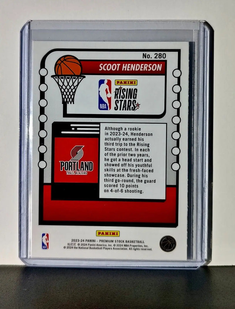 Scoot Henderson 2023-24 Panini Premium NBA Hoops Rising Stars #280 Rookie Card - Basketball Card Single