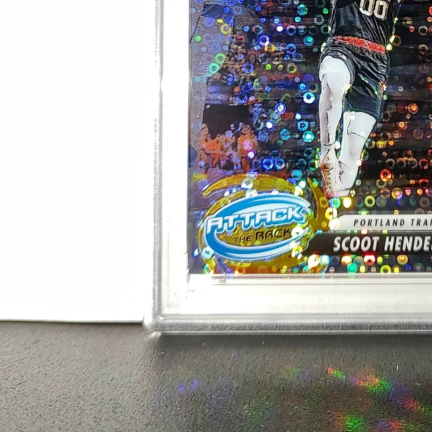 Scoot Henderson 2023 Panini Hoops Premium Attack the Rack #6 Disco Prizm PSA 10 - Basketball Card Single