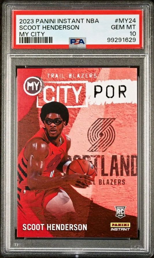 Scoot Henderson 2023 Panini MyCity Rookie NBA #MY-24 Basketball Card PSA 10 Gem - Basketball Card Single