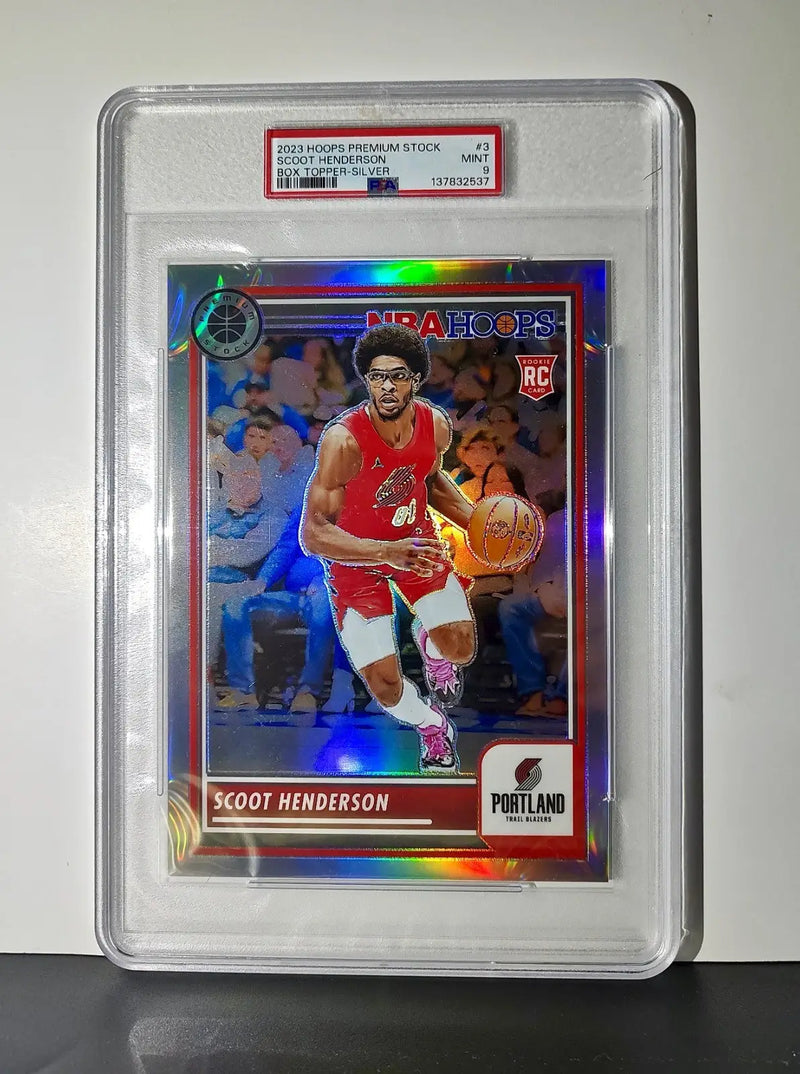 Scoot Henderson 2023 Panini Premium Stock NBA Hoops #3 Jumbo Refractor PSA 9