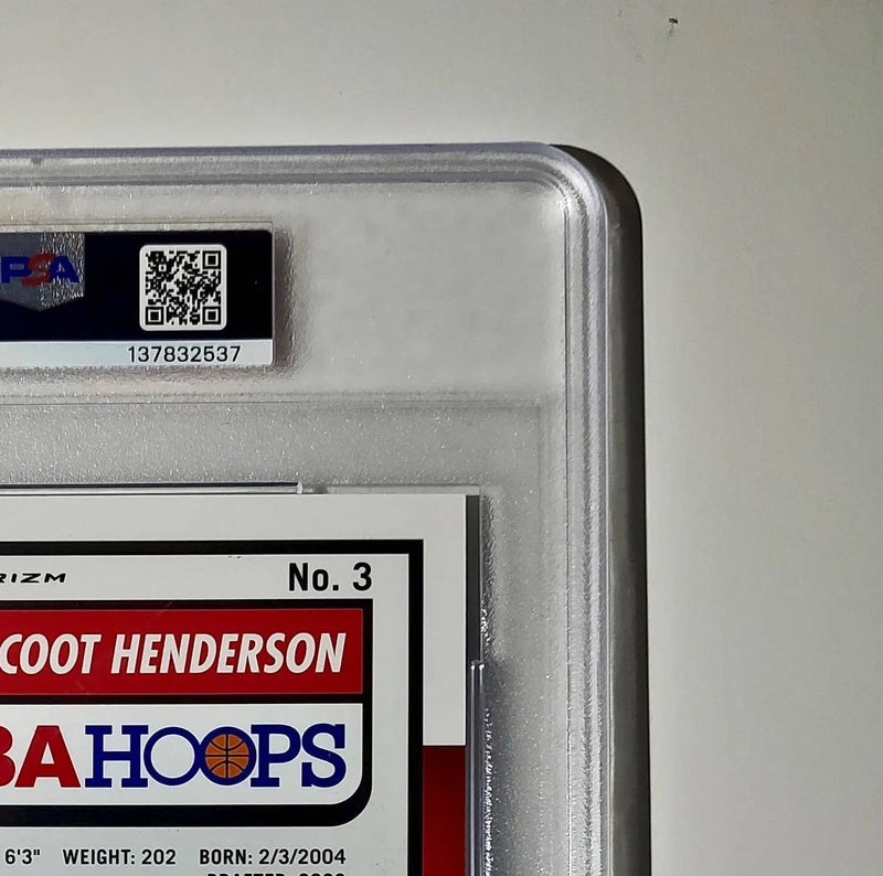 Scoot Henderson 2023 Panini Premium Stock NBA Hoops #3 Jumbo Refractor PSA 9