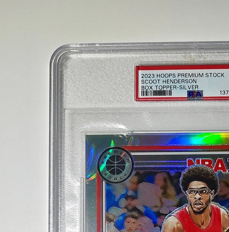 Scoot Henderson 2023 Panini Premium Stock NBA Hoops #3 Jumbo Refractor PSA 9