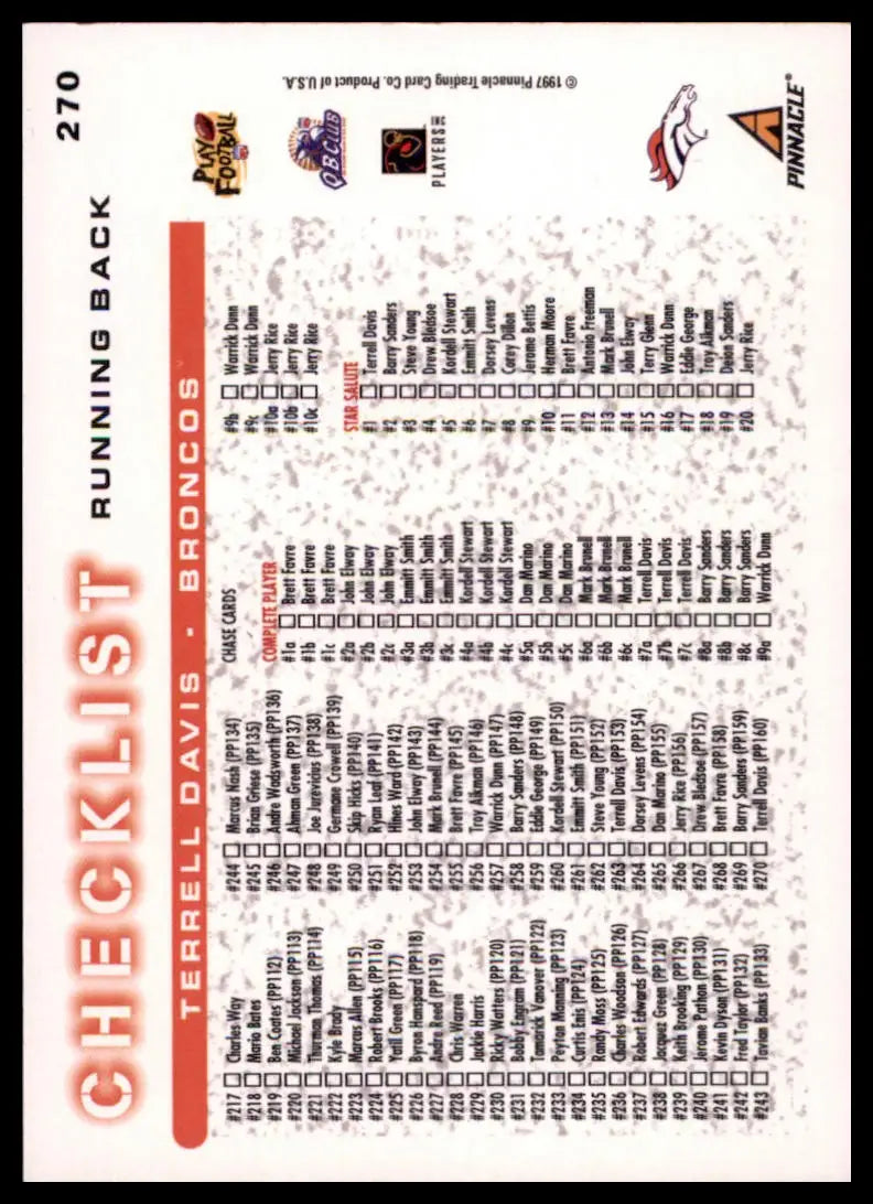 Score Terrell Davis 270 Denver Broncos MP - Football Card Single