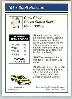 Scott Houston - 1991 Traks - #161 - RC Racing - Racing Card Single