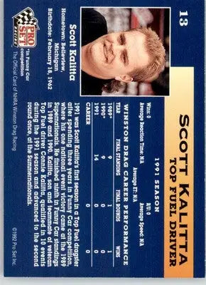 Scott Kalitta - 1992 Pro Set NHRA - #13 - Racing - Racing Card Single