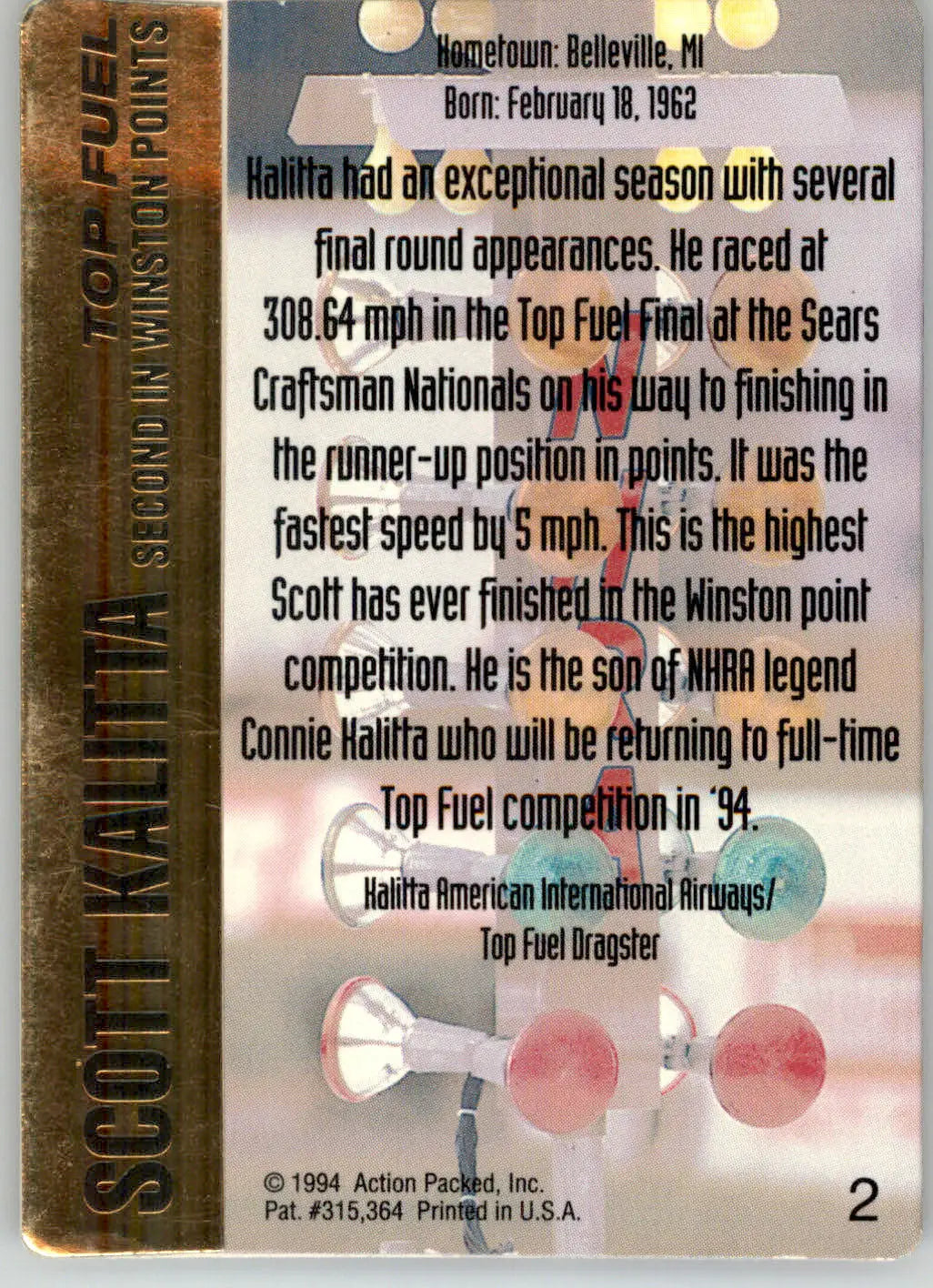 Scott Kalitta - 1994 Action Packed NHRA - #2 - Racing