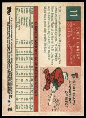 Scott Kingery Rookie 2018 Topps Archives #11 Philadelphia Phillies - Baseball Card Single