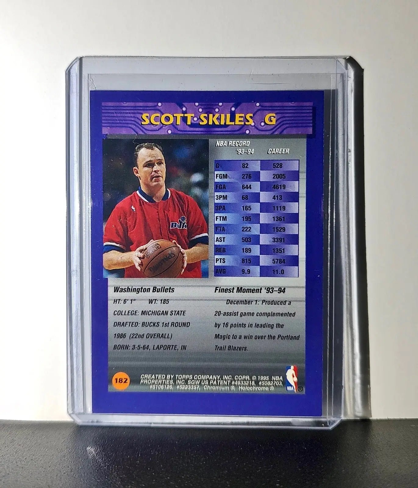 Scott Skiles 1994-95 Topps Finest #182 Basketball Card
