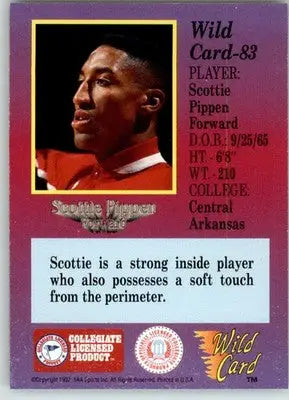 Scottie Pippen - 1991-92 Wild Card - #83 - Basketball - Basketball Card Single