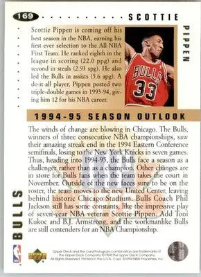 Scottie Pippen - 1994-95 Collector’s Choice - #169 - Basketball - Basketball Card Single
