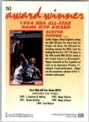 Scottie Pippen - 1994-95 Hoops - #263 - Basketball - Basketball Card Single