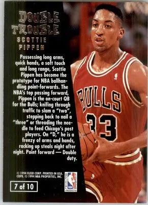 Scottie Pippen - 1994-95 Ultra - #7 - Double Trouble Basketball - Basketball Card Single