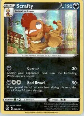 Scrafty - Champion’s Path - 42/73 - Holo NM - Pokémon Card Single