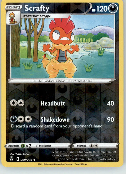 Scrafty - Evolving Skies - 099/203 - Reverse Holo LP Pokemon - Pokémon Card Single