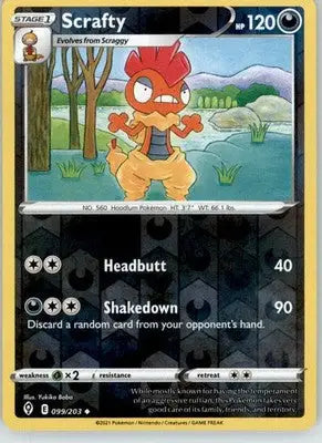 Scrafty - Evolving Skies - 099/203 - Reverse Holo LP Pokemon - Pokémon Card Single