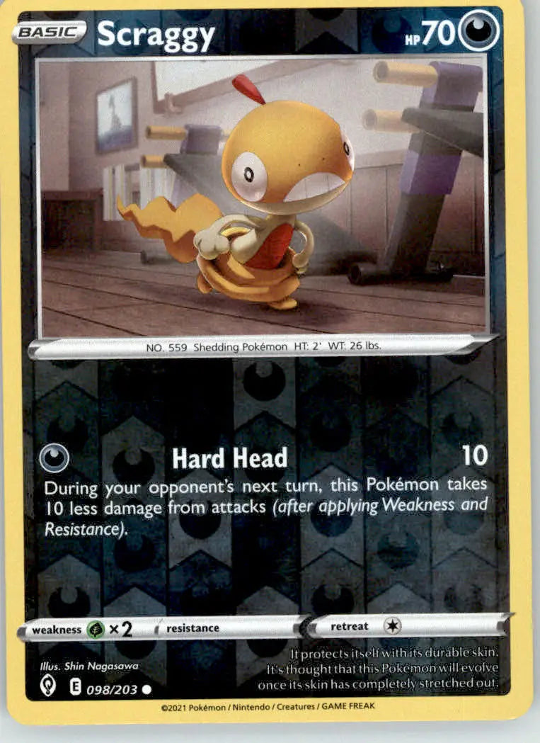 Scraggy - Evolving Skies - 098/203 - Reverse Holo LP Pokemon - Pokémon Card Single