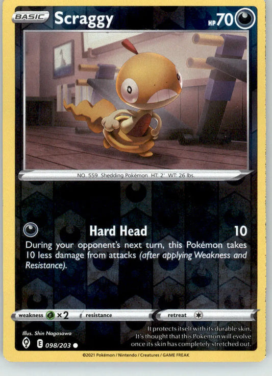 Scraggy - Evolving Skies - 098/203 - Reverse Holo LP Pokemon - Pokémon Card Single