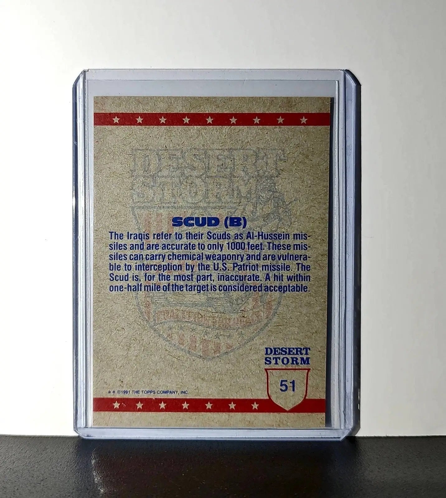 SCUD Missile (B) 1991 Topps Desert Storm #51 Card