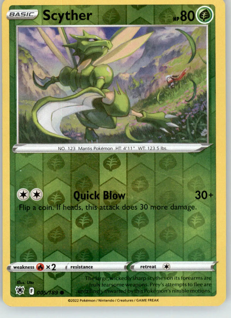 Scyther - Astral Radiance - 005/189 - Reverse Holo LP Pokemon
