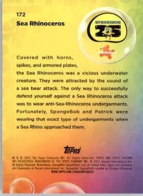 Sea Rhinoceros - 2025 Topps Chrome SpongeBob SquarePants - #172 - Non-Sports Card Single