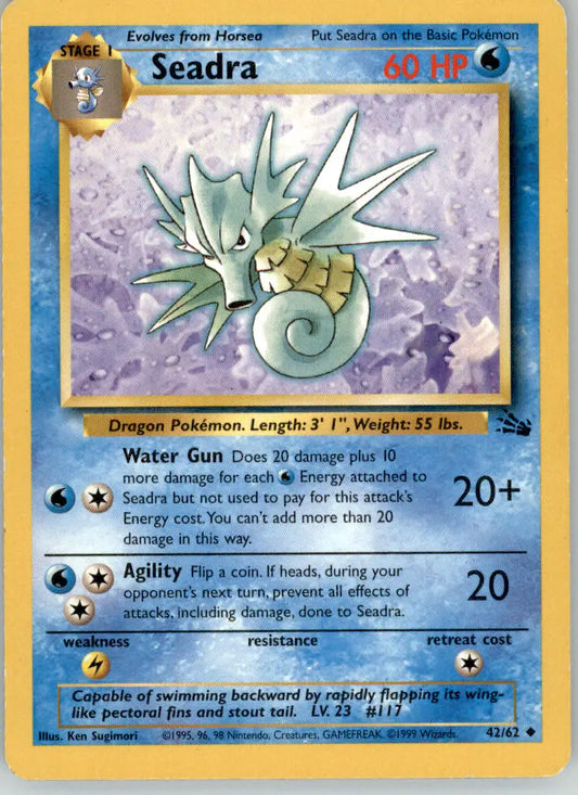 Seadra - Fossil - 42/62 - Unlimited HP Pokemon - Pokémon Card Single