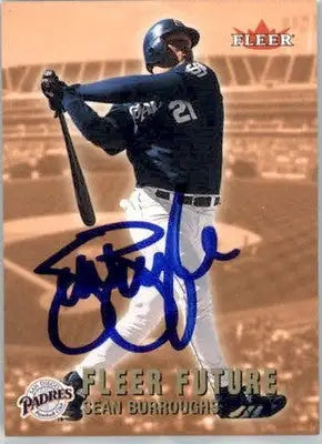 Sean Burroughs - 2002 Fleer - #525 - AUTO Baseball - Baseball Card Single