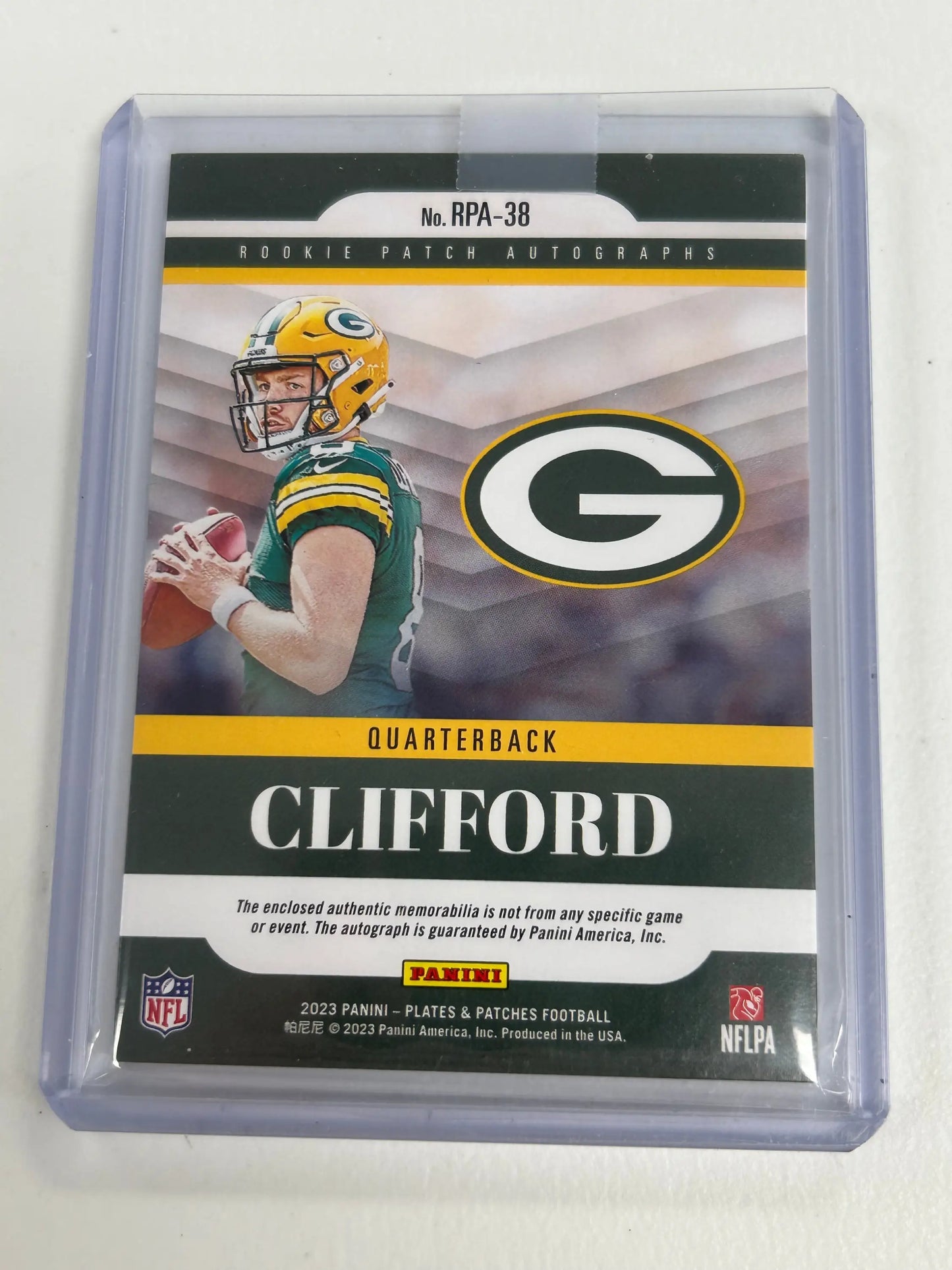 Sean Clifford 2023 Panini Plates and PAtches Nike Swoosh Auto #5/5 - Football Card Single