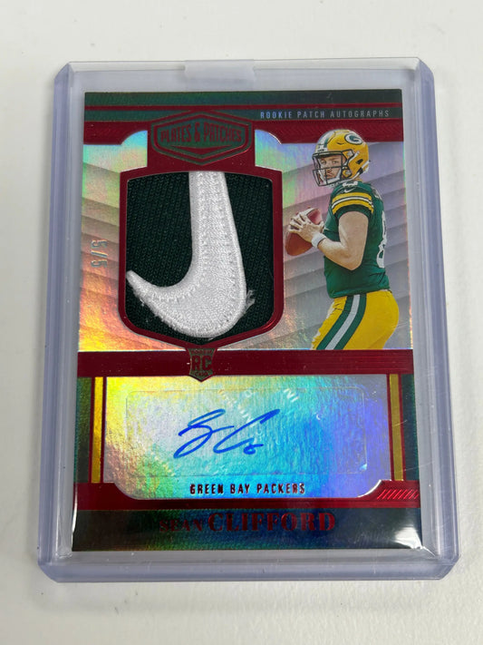 Sean Clifford 2023 Panini Plates and PAtches Nike Swoosh Auto #5/5 - Football Card Single