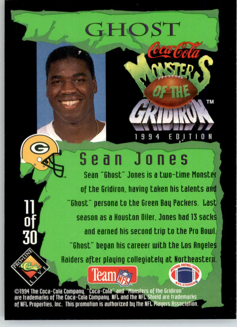 Sean Jones - 1994 Coca-Cola Monsters of the Gridiron - #11 - Football - Football Card Single