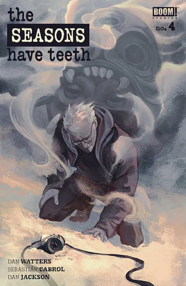 Dark comic book cover of Seasons Have Teeth #4 with shadowy figure and smoke, ideal for trading cards