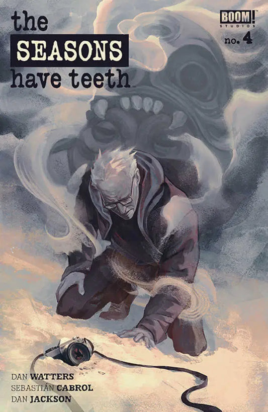 Dark comic book cover of Seasons Have Teeth #4 with shadowy figure and smoke, ideal for trading cards