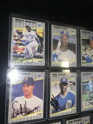 Seattle Mariners 1989 Fleer Autographed Hand Signed Lot of 8 Baseball Cards AUTO - Baseball Card Single