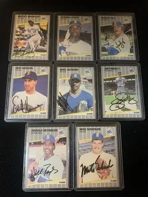 Seattle Mariners 1989 Fleer Autographed Hand Signed Lot of 8 Baseball Cards AUTO - Baseball Card Single