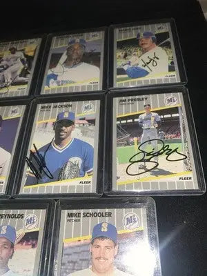 Seattle Mariners 1989 Fleer Autographed Hand Signed Lot of 8 Baseball Cards AUTO - Baseball Card Single