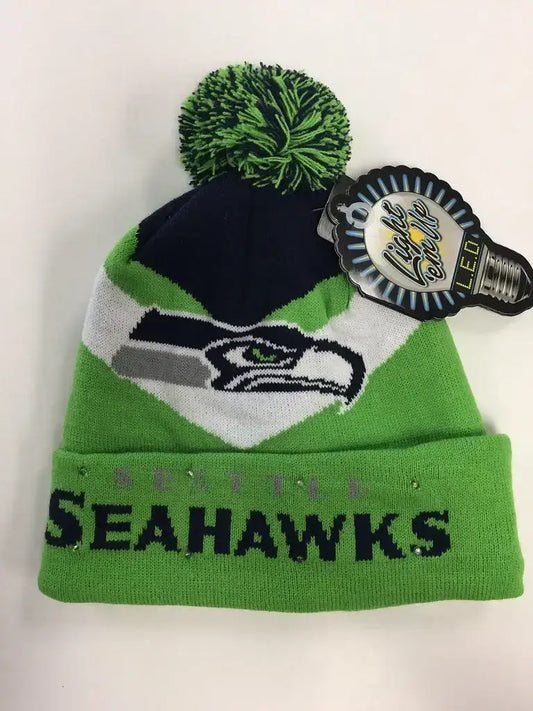 Seattle Seahawks Big Logo Colorblock Light Up Beanie - Apparel