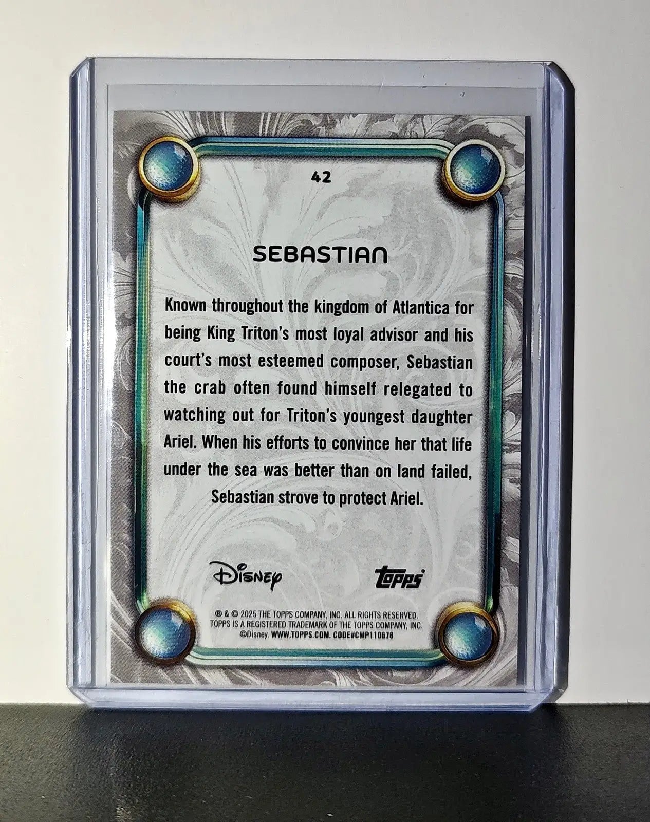 Sebastian 2025 Topps Disney Wonder #42 Card The Little Mermaid
