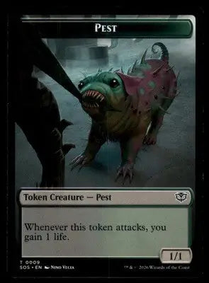 Secrets of Strixhaven Fractal (0005) // Pest (0009) Double-Sided Token - Other