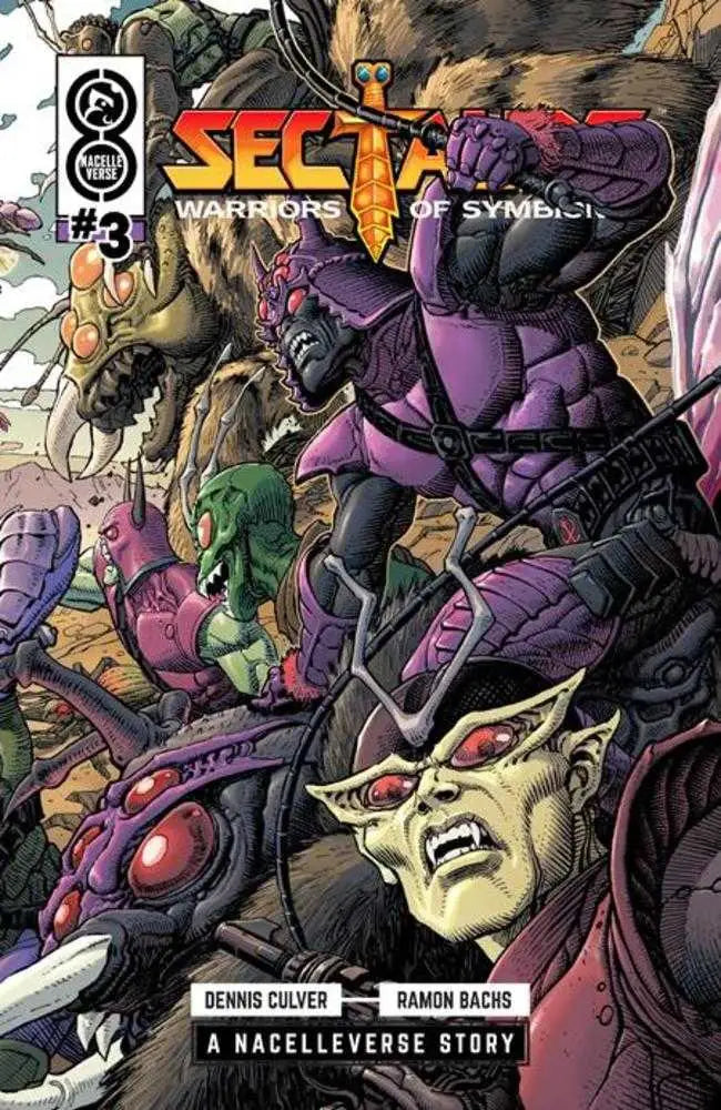 Comic book cover of Sectaurs #3 featuring Dustin Weaver art by Dennis Culver and Ramon Bachs