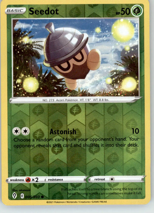 Seedot - Evolving Skies - 005/203 - Reverse Holo LP Pokemon - Pokémon Card Single