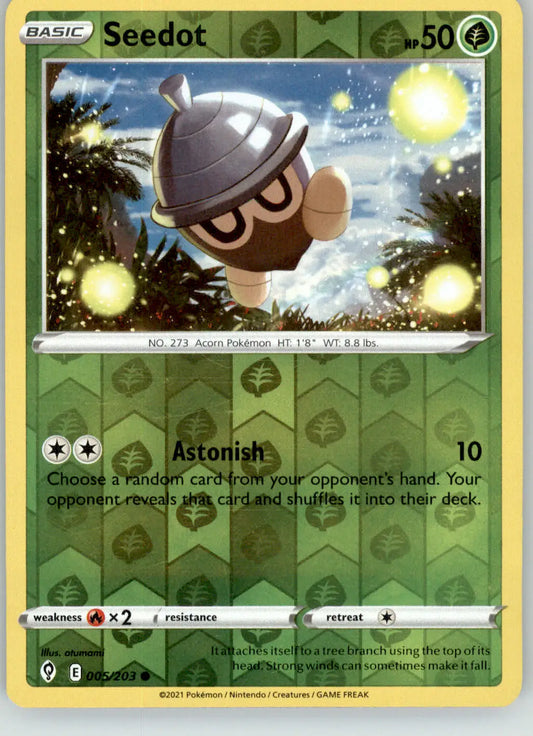 Seedot - Evolving Skies - 005/203 - Reverse Holo LP Pokemon - Pokémon Card Single