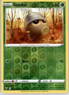Seedot - SWSH04: Vivid Voltage - 010/185 - Reverse Holo LP - Pokémon Card Single