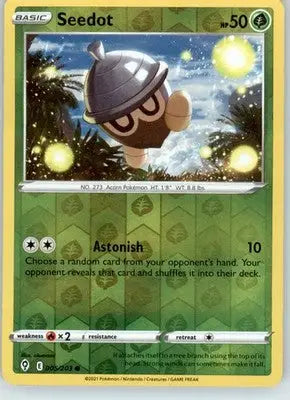 Seedot - SWSH07: Evolving Skies - 005/203 - Reverse Holo LP - Pokémon Card Single