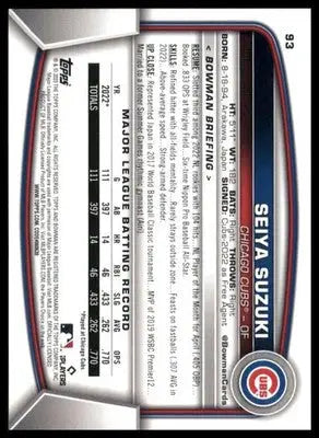 Seiya Suzuki 2023 Bowman #93 Chicago Cubs - Baseball Card Single